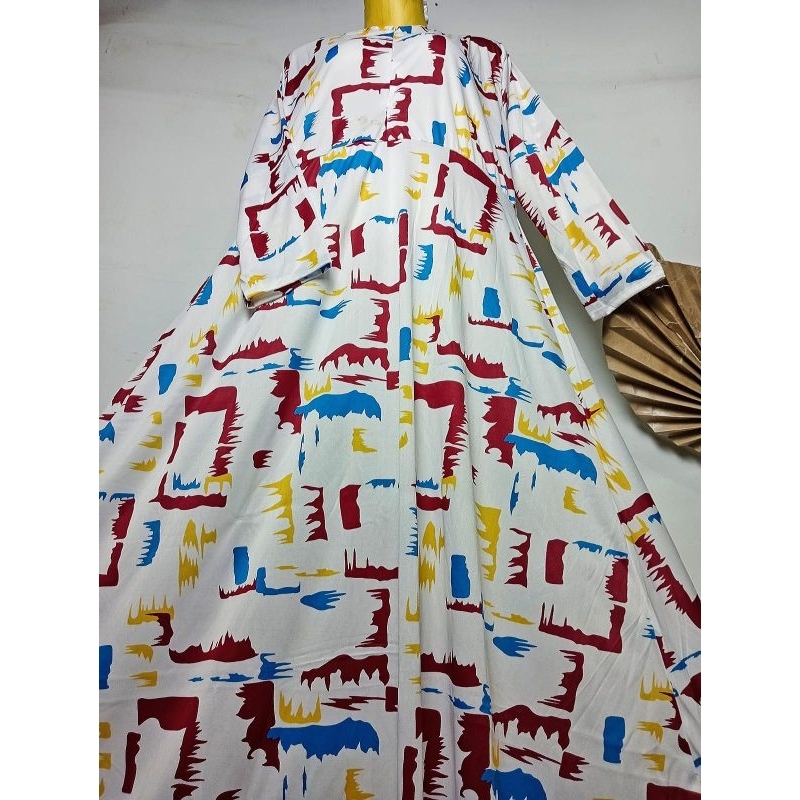 BEST SELLER GAMIS HYGET JUMBO MOTIF TARTAN NAGITA PUTIH TERBARU TERLARIS!!!