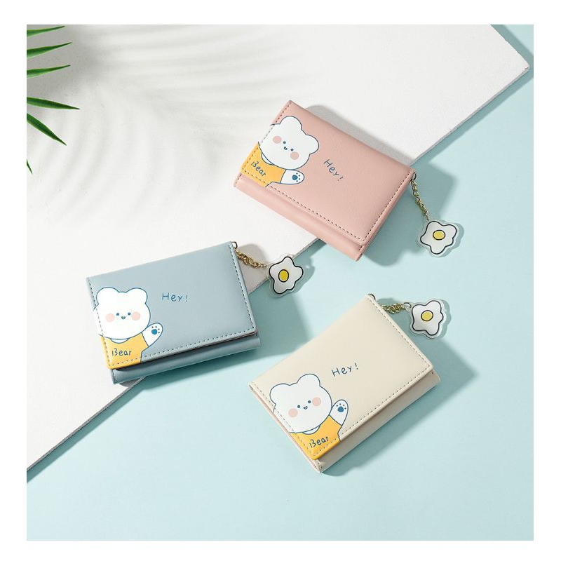 DW-08 Dompet Lipat Mini Wanita Teddy Bear Hey