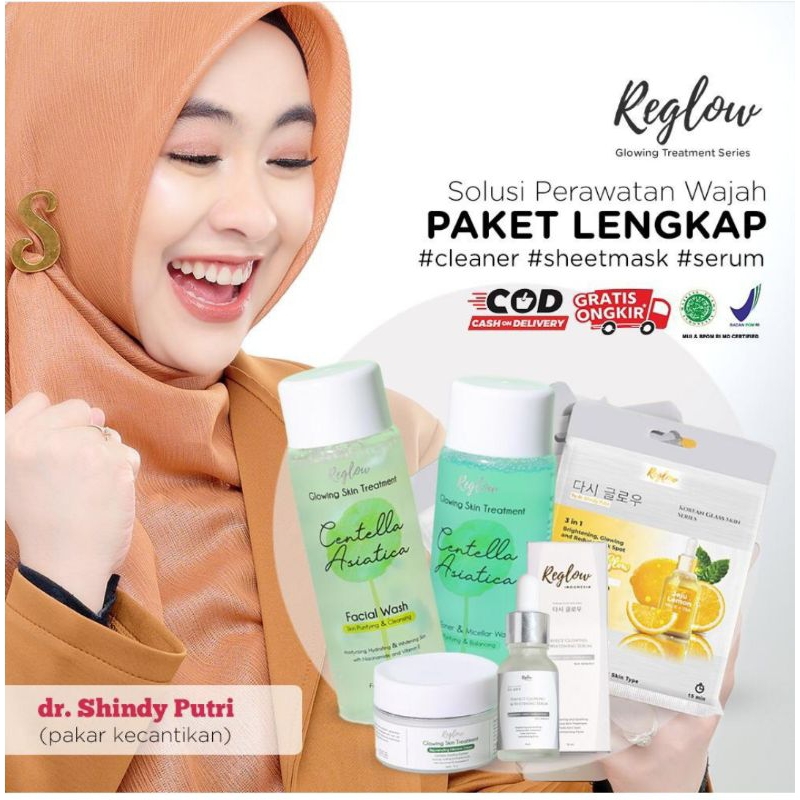 Reglow dr Shindy Skincare [GRATIS ONGKIR] Paket Acne Glowing Skin Treatment Lengkap Glowing Skin Tre