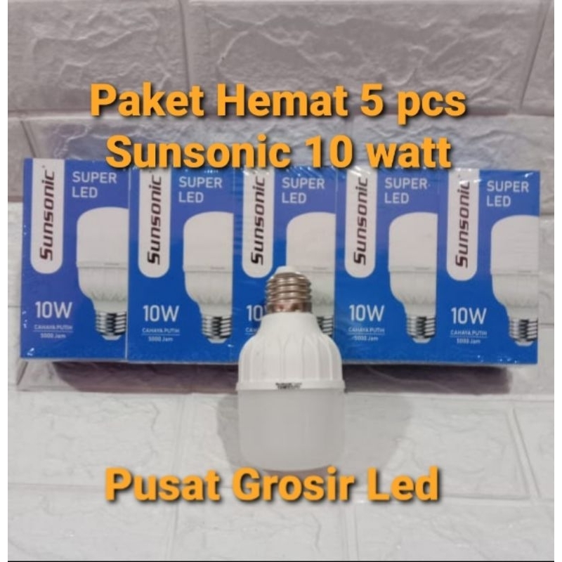 Paket 5 pcs Lampu Led Sunsonic Capsule 10 Watt Cahaya Putih