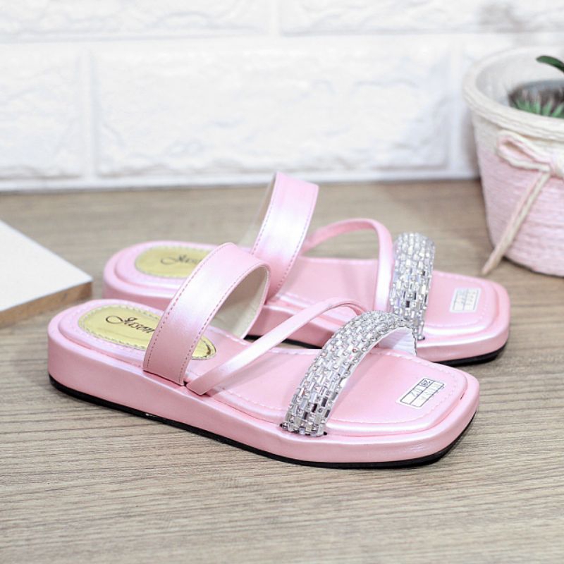 Sandal Anak Perempuan Silang Cristal Rosa02