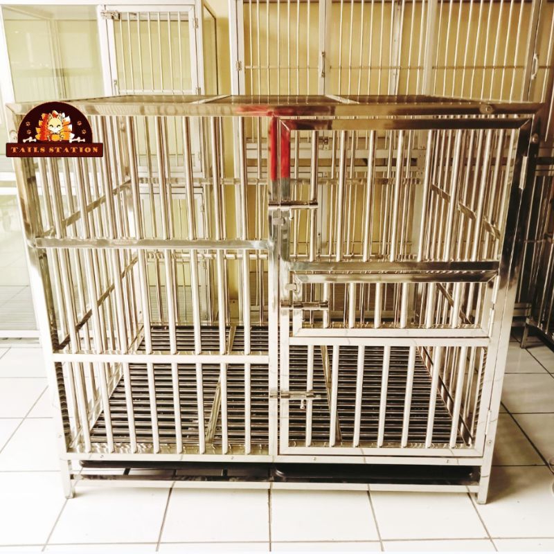 Dog Cage Stainless Large Kandang Anjing Besar Herder Husky Golden Beroda Kokoh