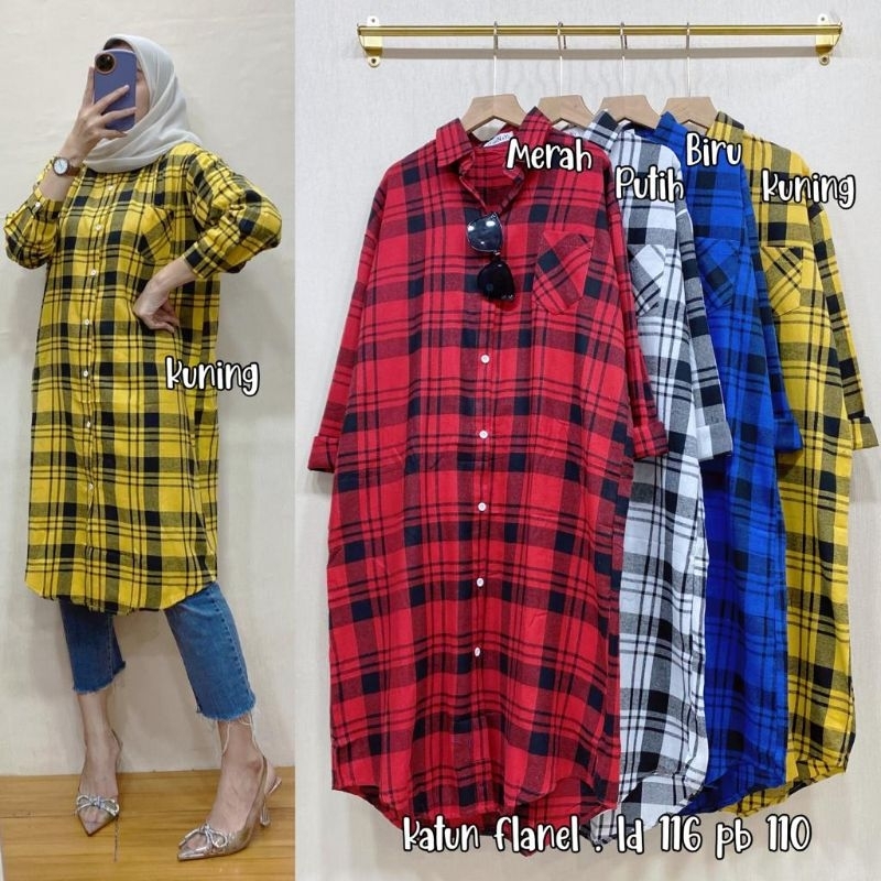 Tunik katun flanel ld 116 cm