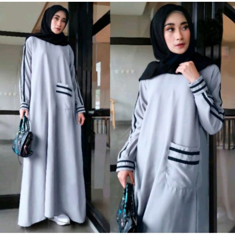 Gamis Agatha Maxy Dress Fashion Muslim Ada Kantong
