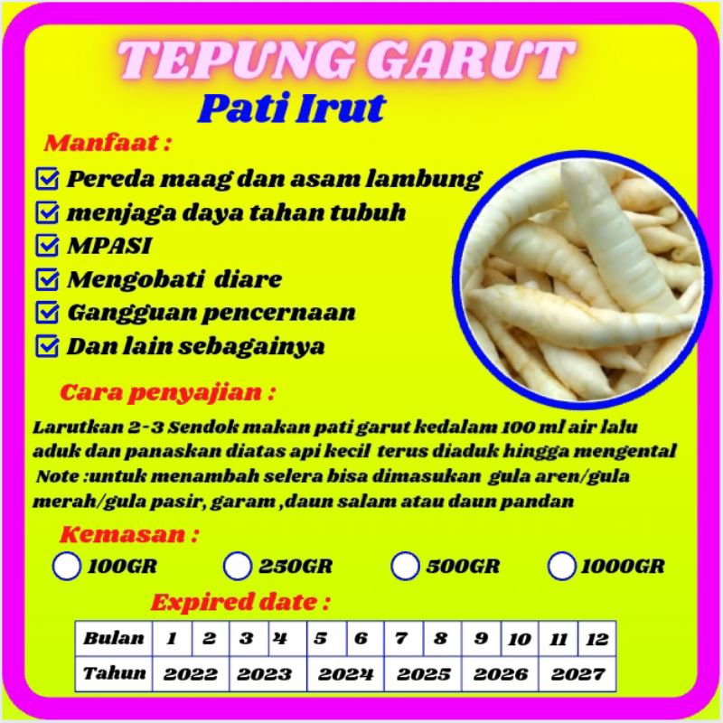 

Tepung Pati Garut Irut Erut Erot Angkrik Kerut Kirut Arrowroot Maag dan Asam Lambung Free Gluten Asli Ori Original 250 500 1 Kg 1.000 Gram Murah Grosir Alami Organik Herbal Natural Obat Diare Pencernaan Daya Tahan Tubuh Mpasi Bubur Makanan Makan Sehat