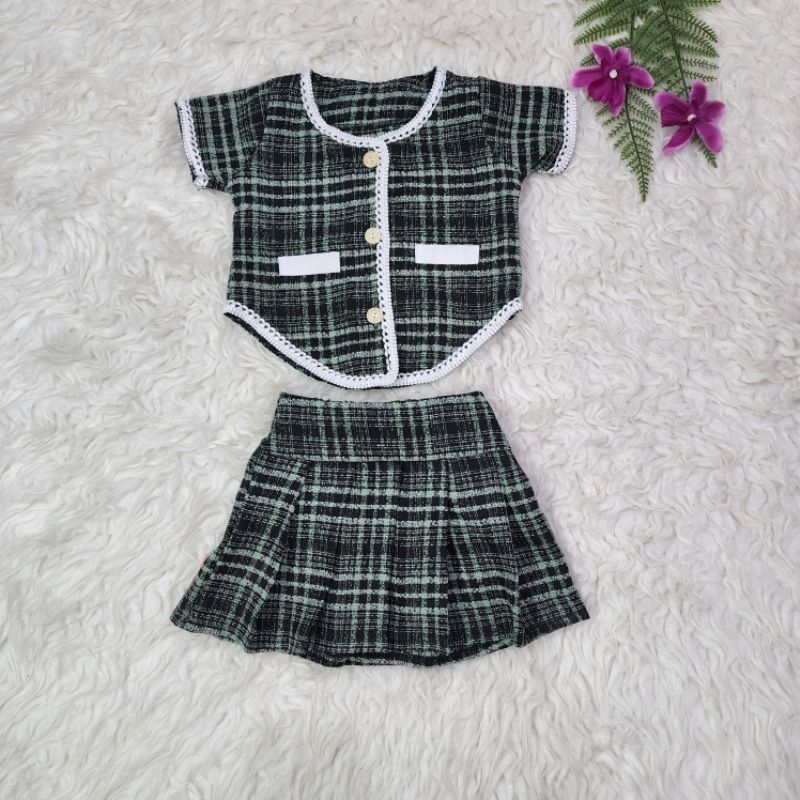 Set Rok tartan baby girl