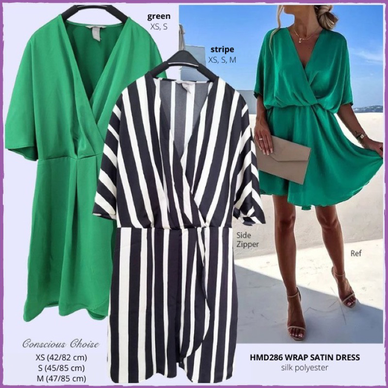 Dress Branded Wanita - HMD 286 WRAP SATIN DRESS