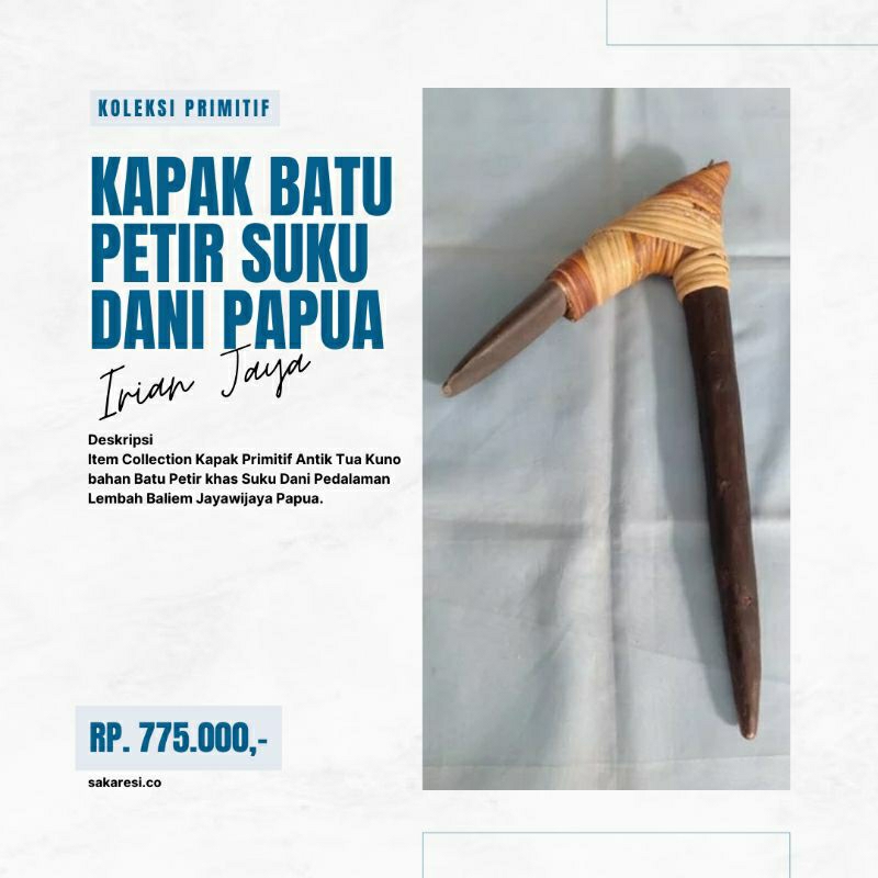 Kapak Batu Gigi Petir Papua Asli ORI Otentik Tua Kuno Lawas Primitif Etnik Lawas