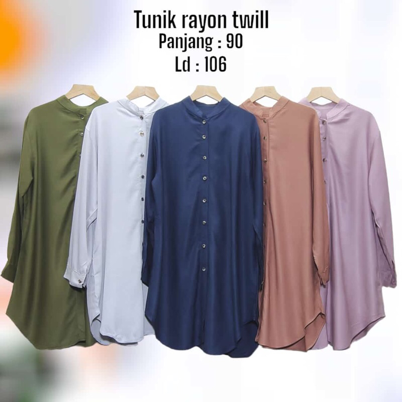 Tunik Polos Rayon Twill Original