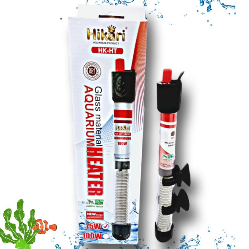 PROMO MURAH HEATER PEMANAS AQUARIUM HIKARI HEATER KACA HT 25watt 50watt 75watt 100watt