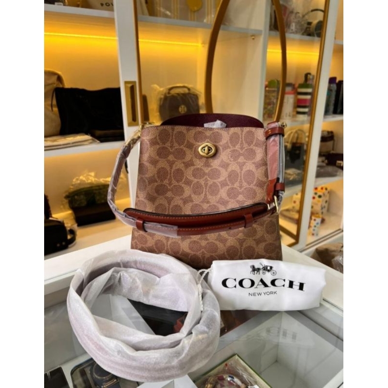 Coach C3890 Willow bucket signature tan rust NWT  (Size 22.5x10.5x22.5cm)