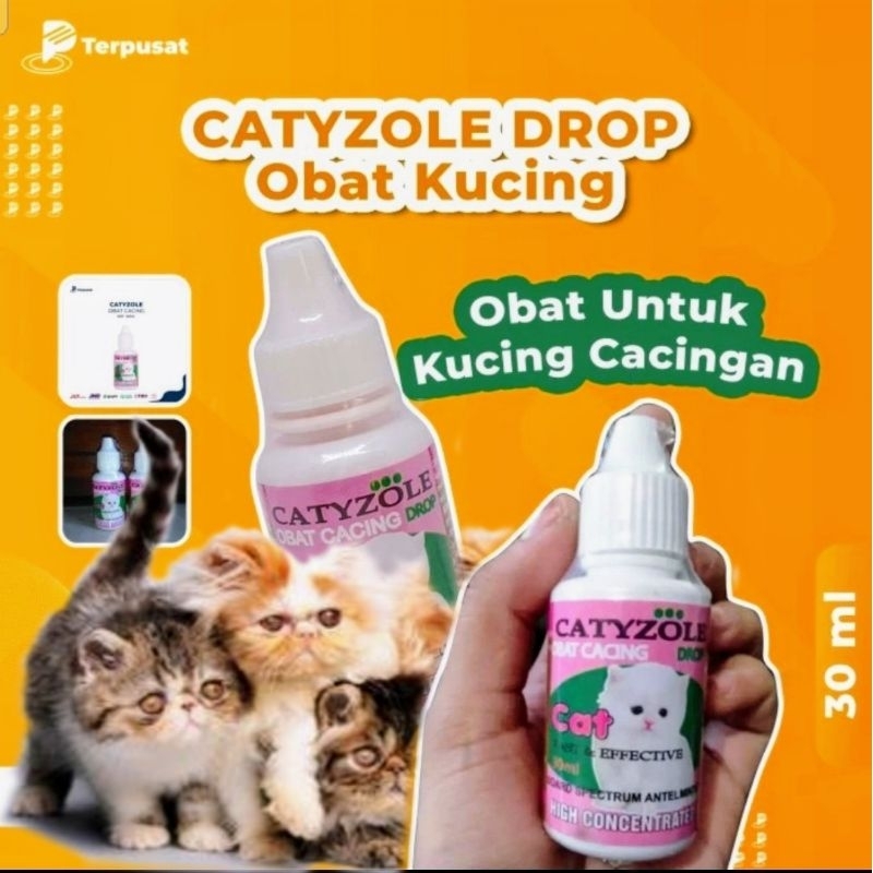 Catyzole Drop 30ml Obat Kucing  Obat Kucing Cacingan / Obat Hewan / Obat Kucing Kurus