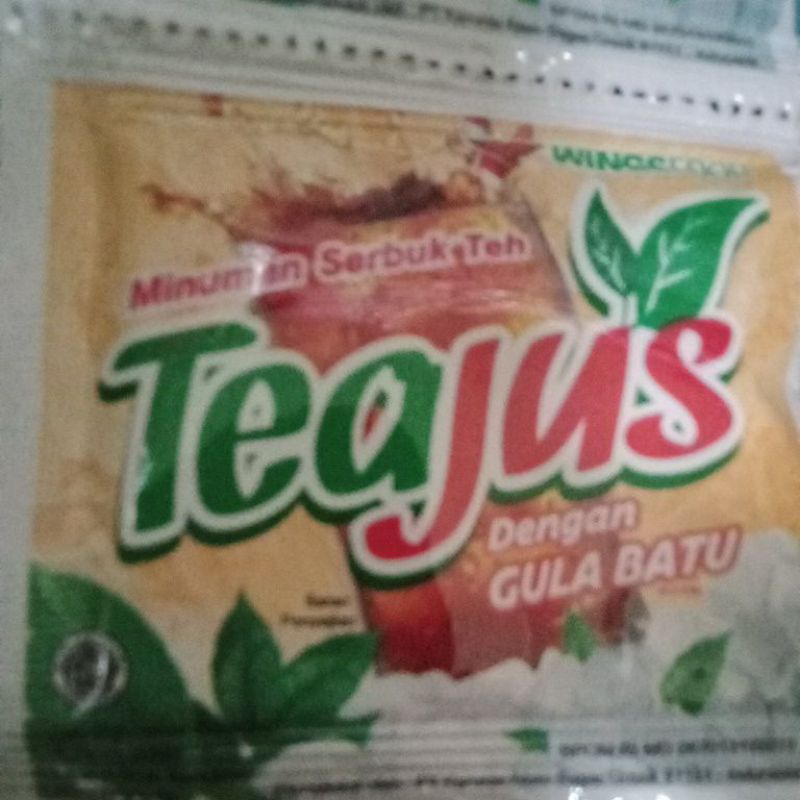 

Tea jus rasa gula batu, kemasan sachet.1 renceng isi 10sachet