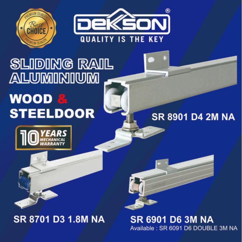 Rel Pintu Geser Gantung/Rail Sliding Door Dekkson D4 Aluminium panjang 2meter