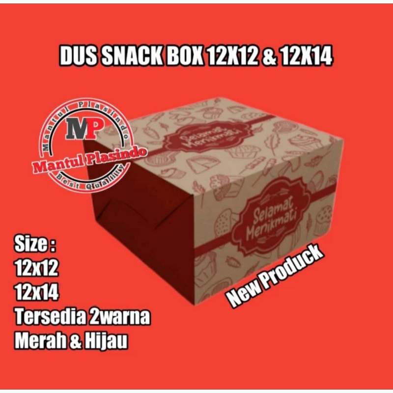 isi 50pcs Dus Snack Box / Dus Kraff Polos 12x12 &amp; 12x14 / Dus Kotak Makan Nasi