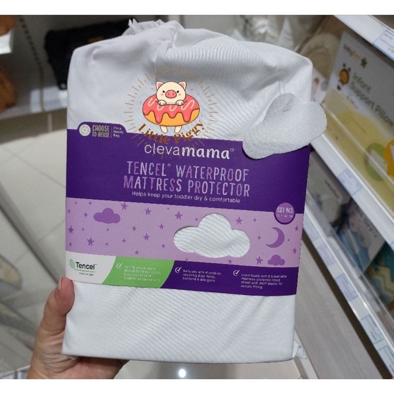 Clevamama waterproof tencel mattress protect cot bed
