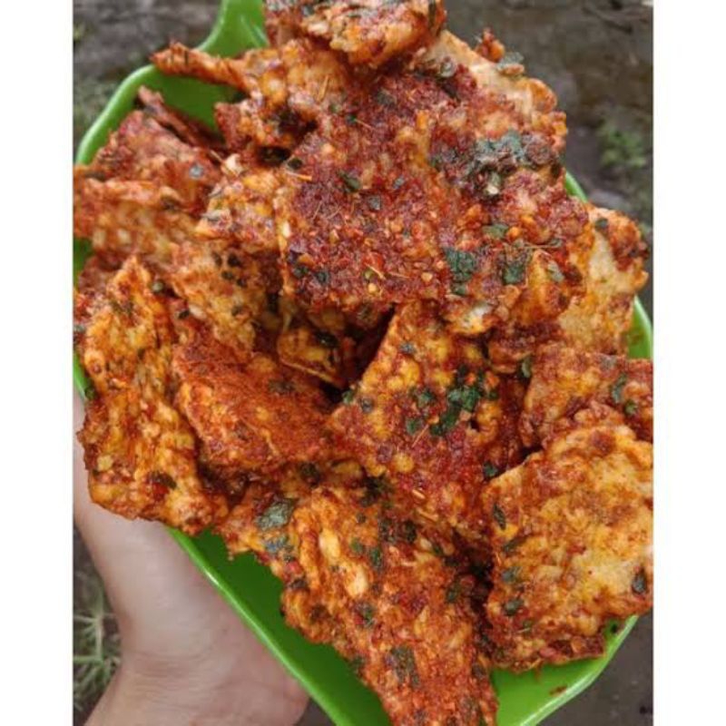 

200 gram.Tempe krispy pedas duan jeruk cikruh