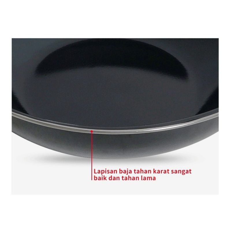 Wajan Enamel/Wajan Penggorengan Anti Lengket High Quality Gagang Kuping 32 CM⭐ Super8.olshop⭐