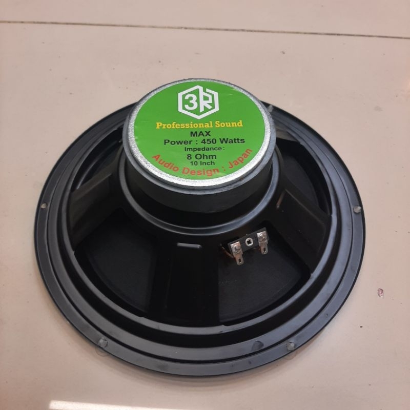 Speaker Component 3R 10 Inch Hitam Woofer Magnet Besar 450 Watt 8 Ohm