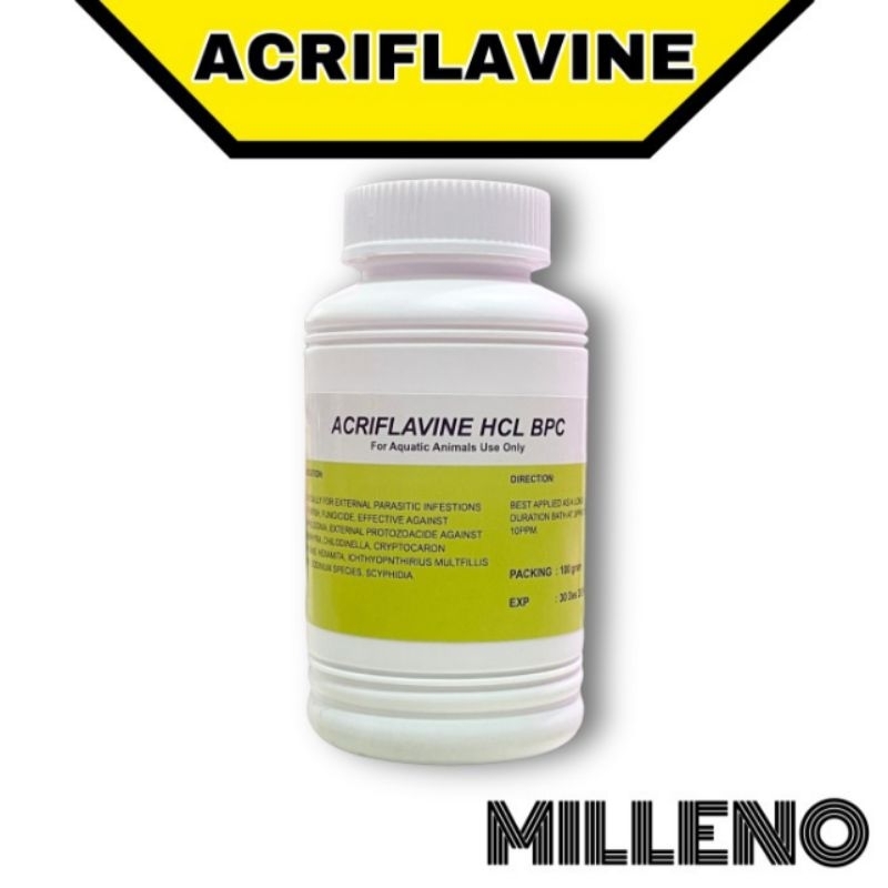 ACRIFLAVINE HCL BPC BUBUK SERBUK 100 GR OBAT IKAN JAMUR PARASIT BAKTERI ORIGINAL