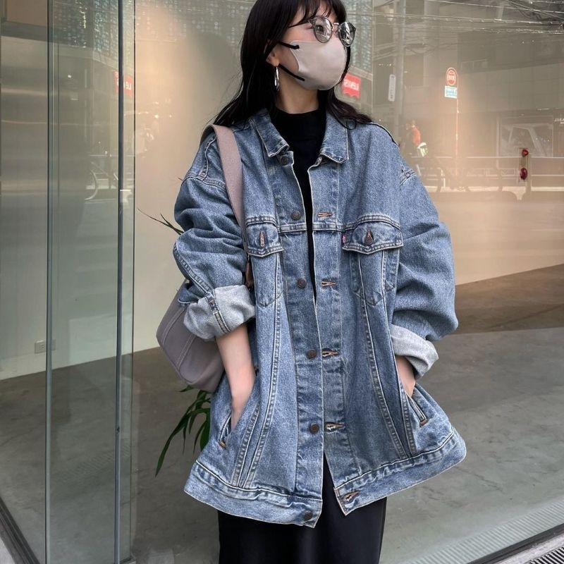 Lalisa Jaket Jeans Big Size Wanita Oversize Jumbo