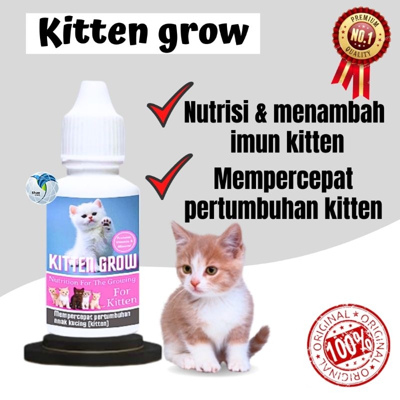 Kitten Grow Vitamin Suplemen Nutrisi Mempercepat Pertumbuhan Kucing Kitten Penggemuk Kucing shaestore15