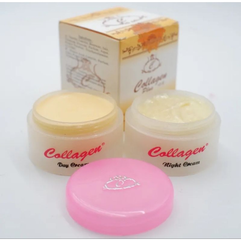 Paket Cream Collagen 5in1/Cream Collagen Siang Malam/Sabun/Toner/Serum Collagen