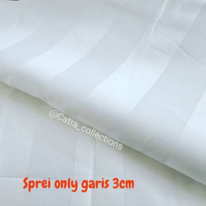 Sprei Only Garis putih Dobby TC 300 | Sprei saja tanpa sarung bantal tanpa sarung guling