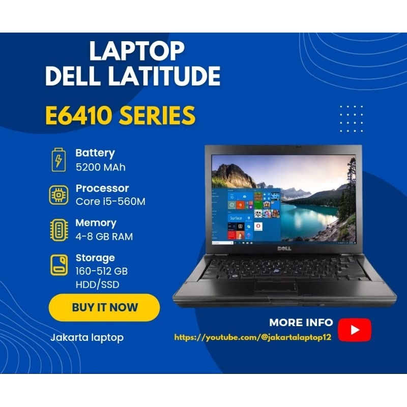 Laptop Dell latitude E6410 | Core i5 | Ram 8gb | Ssd 512gb | Mulus Murah Bergaransi