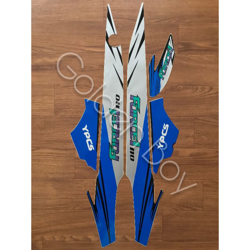 STIKER STRIPING LIS STANDAR YAMAHA FORCE 1 1990 1993 1994 1995 Striping Force 1 1994 Silver Biru