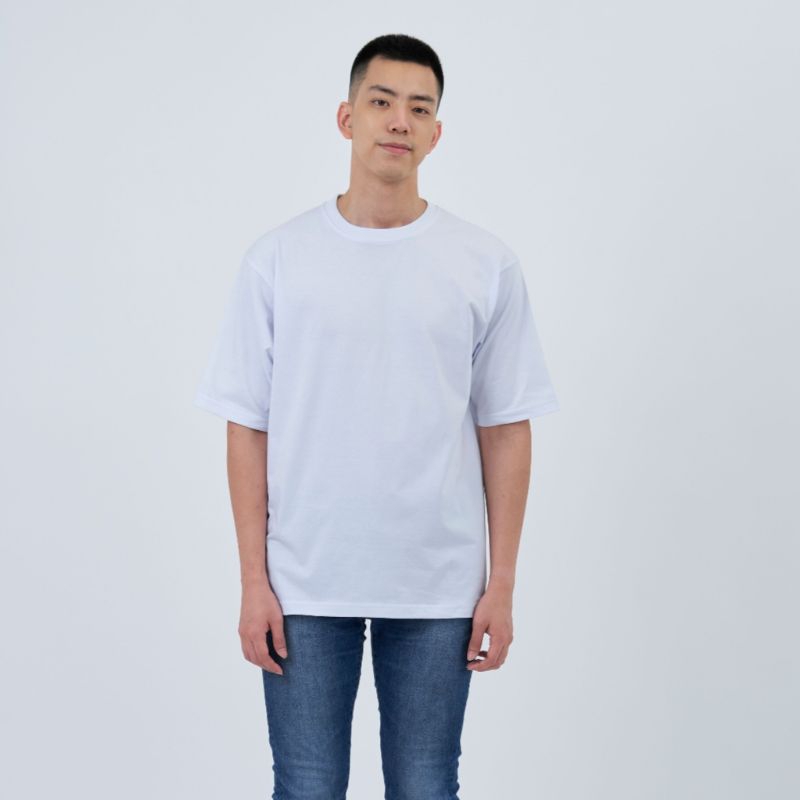KAOS OVERSIZE POLOS T-SHIRT WHITE PUTIH PRIA COWOK PREMIUM DISTRO PESANAN COD