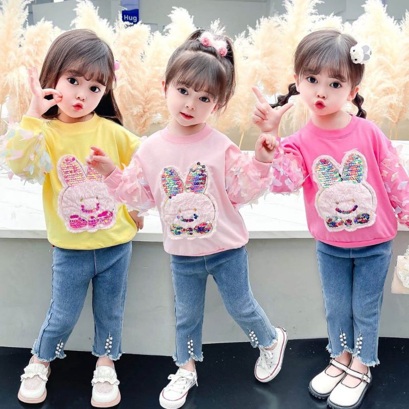 SETELAN CELANA JACKET ANAK PEREMPUAN IMPORT 1-5 TAHUN LENGAN PANJANG / SETELAN ANAK CEWEK IMPORT CELANA  + JAKET BONEKA KUCING CAT