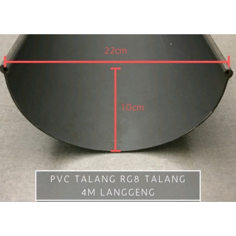 Talang Air PVC Langgeng HR 8" 4m 4meter 4mtr Setengah Lingkar