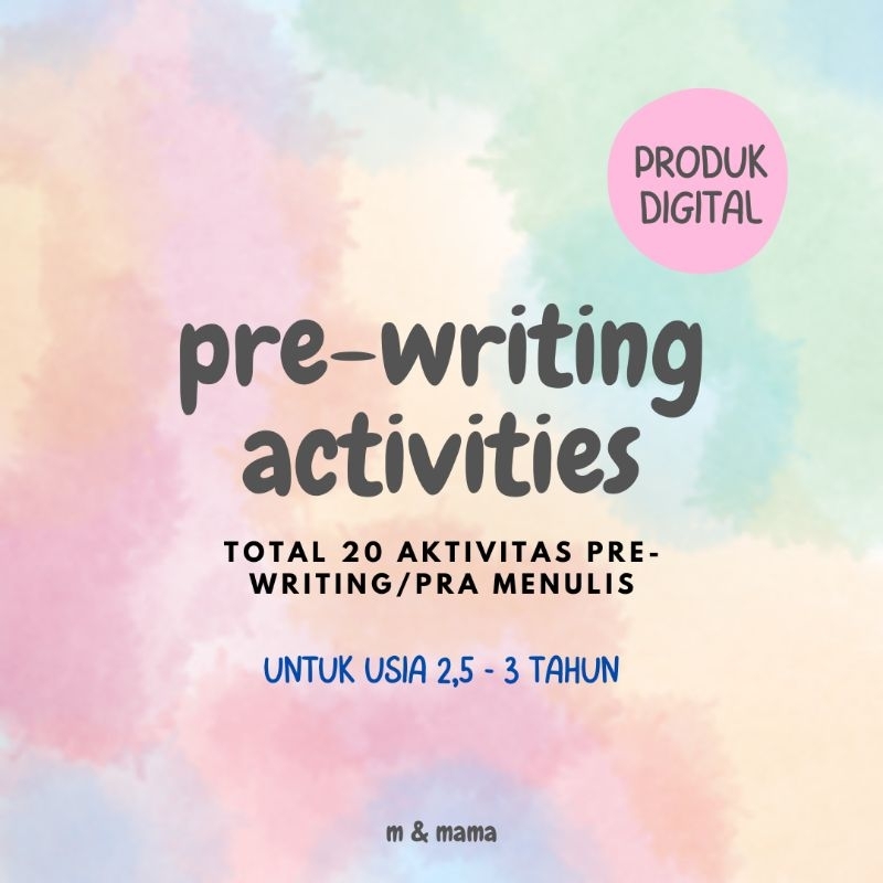 [Termurah MM] Printable aktivitas pra menulis pre writing anak 3 tahun