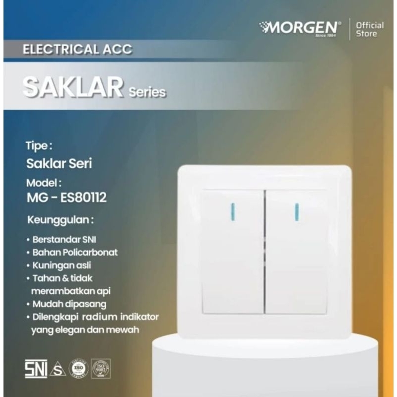 Paket Hemat 20 pcs (1box) Saklar Seri IB Morgen MG-ES 80112 Premium series