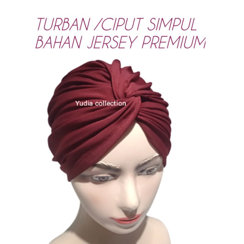 TURBAN STILE DEWASA /CIPUT/TURBAN SIMPUL/TURBAN INSTAN JERSEY PREMIUM