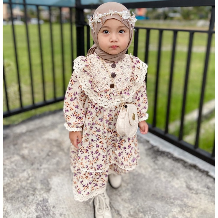 1-4TH GAMIS ANAK LIBERTY LONG DRESS KIDS BAJU MUSLIM ANAK PEREMPUAN BY MYBEE