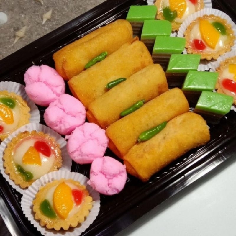 Nampan Kue Basah Ukuran Kecil  Isi 10PCS Tutup Dan Alas Warna Coklat