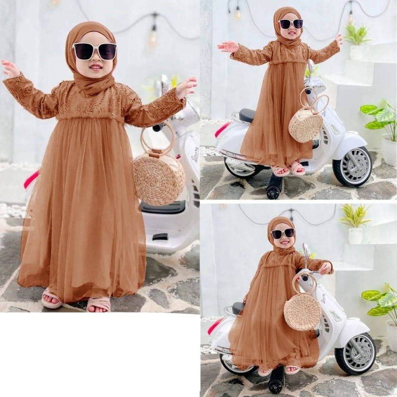 MAXI RENATA ANAK /GAMIS LEBARAN ANAK FULL BRUKAT /GAMIS UNDANGAN ANAK /GAMIS ANAK