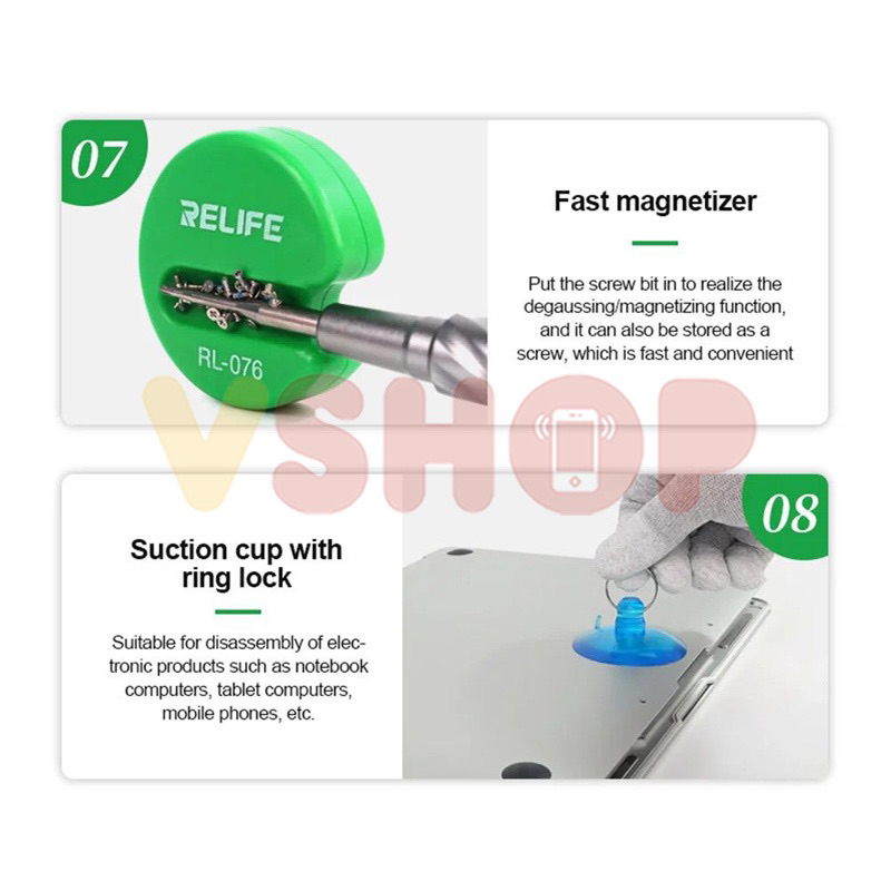 OBENG SET - MOBILE PHONE REPAIR SCREWDRIVER SET 6 IN 1 RELIFE RL-728A