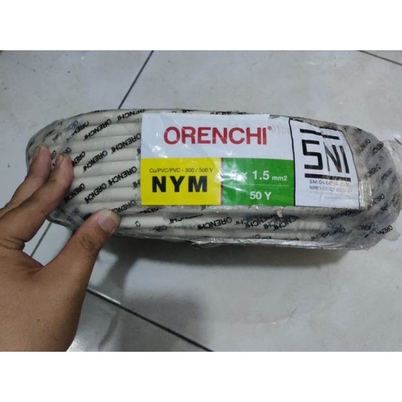 Kabel Listrik SNI LMK Orenchi 2x1,5x50Y Kabel Listrik Orenchi Kawat Tembaga Asli SNI LMK