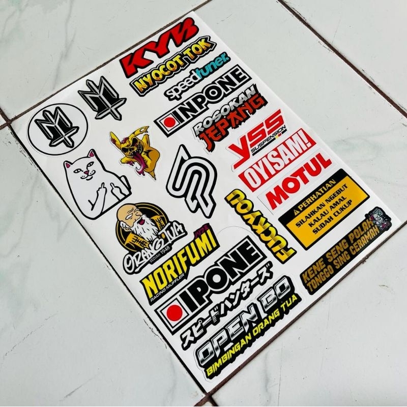 STICKER PACK RACING STICKER MOTOR HARGA PERLEMBAR LAMINASI GLOSY SUDAH DI TERPOTONG RAPI