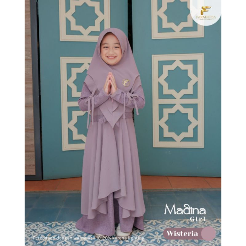 Aqso dan Madina wisteria girl set Khimar size S