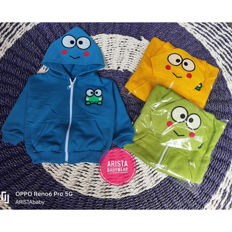 JAKET FLEECE HOODIE BAYI SAKU DEPAN