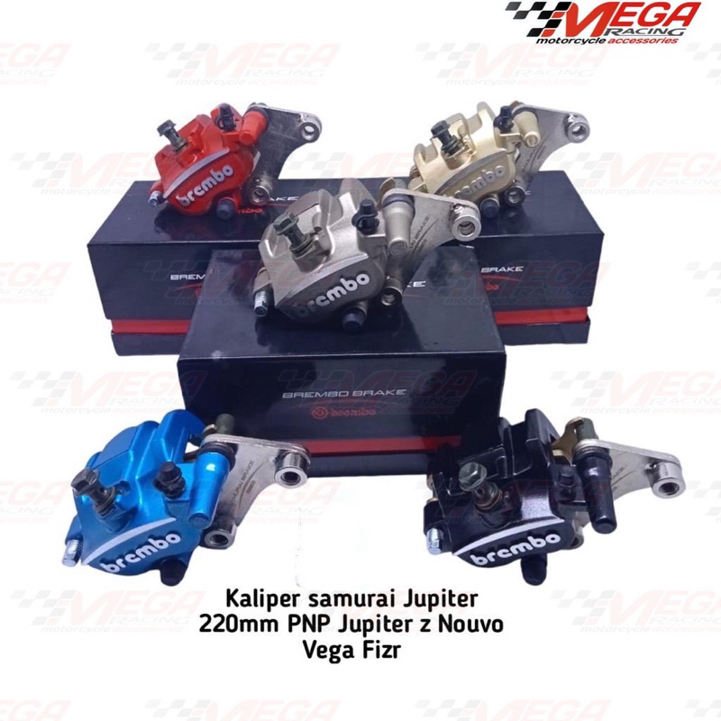 Kaliper Samuraie 2 Piston 2P + Breket Pnp Jupiter Z/ F1zr/ Rx King/ Vega R/ Nouvo Caliper Cakram Palababi Kau