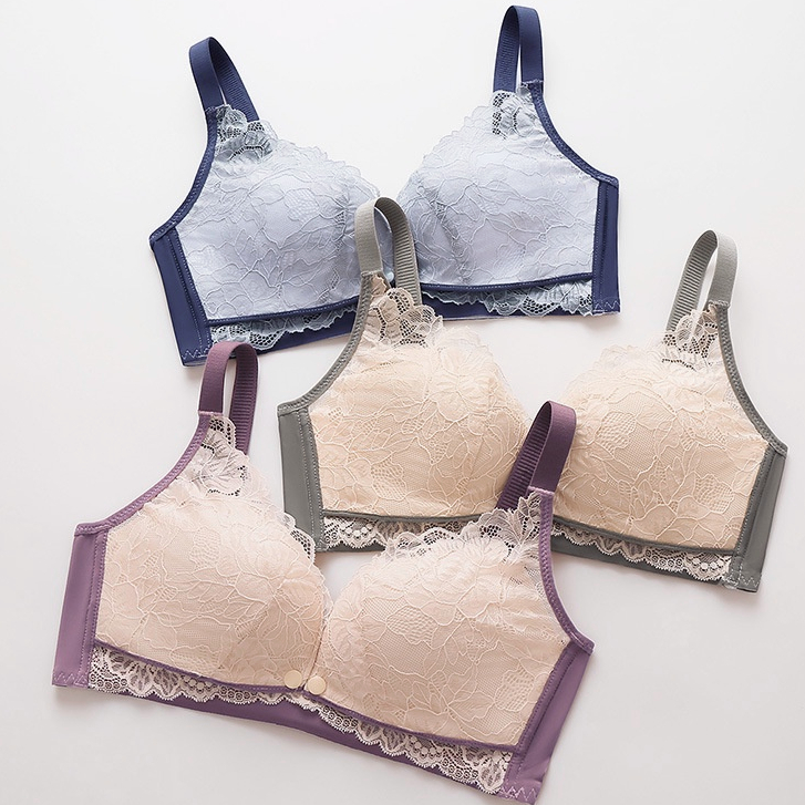 Bra jumbo Tanpa Kawat Bra bh menyusui kancing depan katun murni depan gesper wanita Nursing bra 989