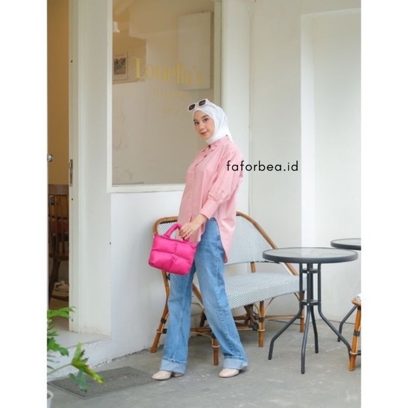 Lina Top Kemeja Blouse Jumbo Monalisa Kemeja Oversize Shakila