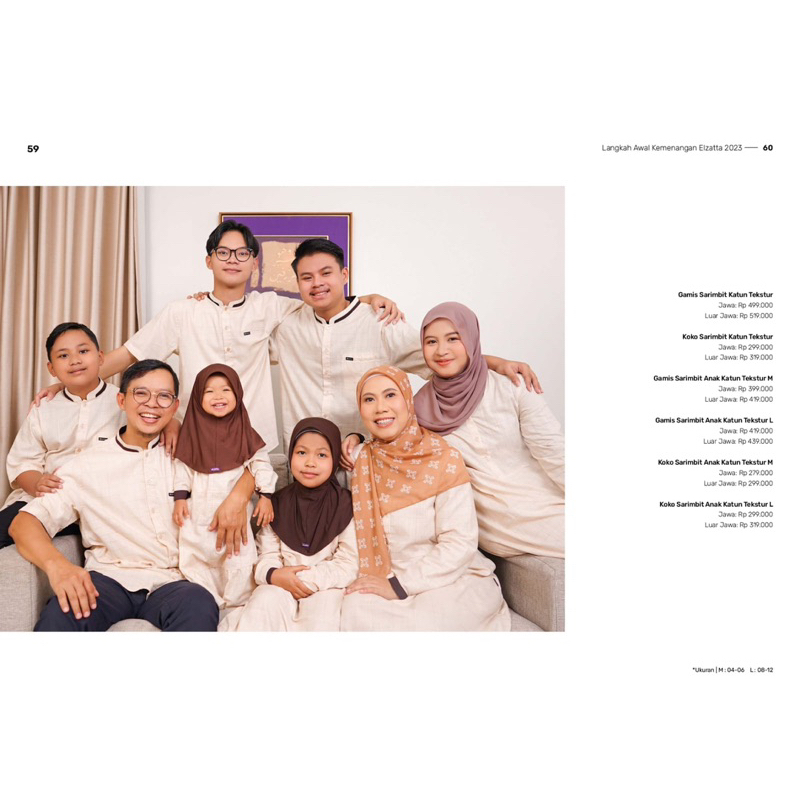 Gamis Sarimbit Katun Tekstur Elzatta Hijab Dress Muslim Couple Family
