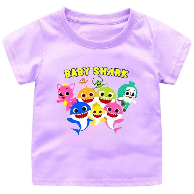 Baju Kaos Anak Cewek Cowok 1-12Tahun BABY SHARK Lucu.Ready 10WARNA//Atasan Kaos Anak