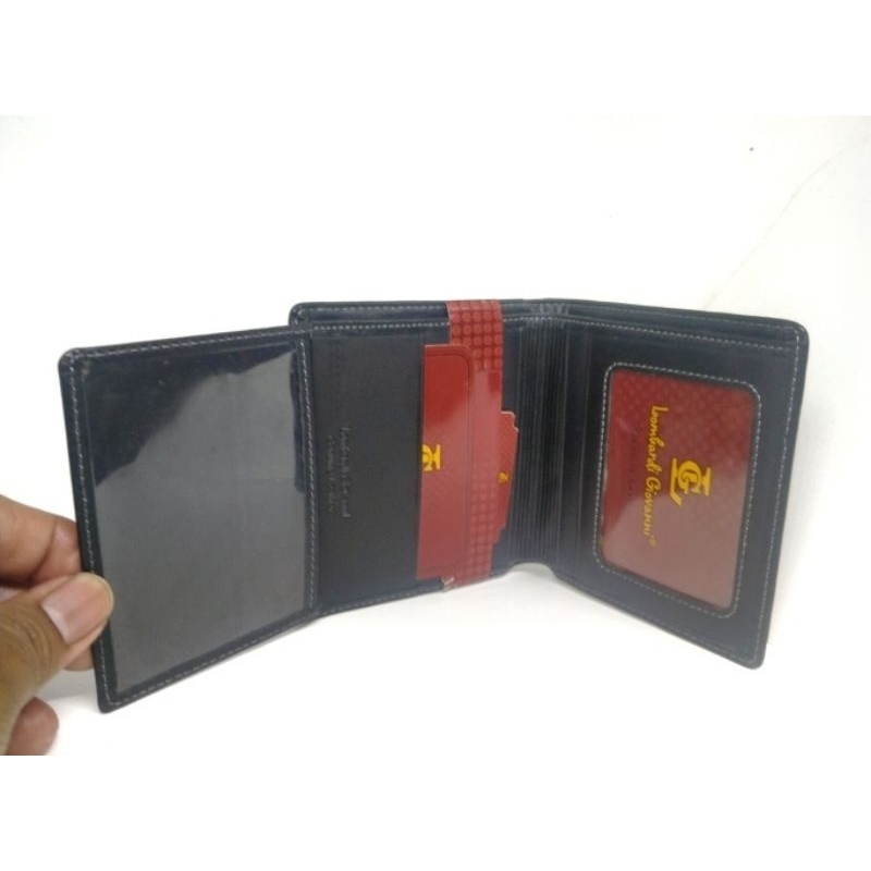 Dompet original ORI kulit asli pria Lombardi Giovanni model berdiri